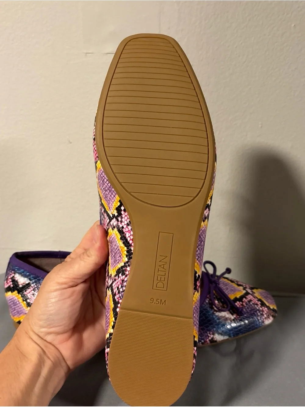 Delta Purple Multicolor Snake-Print Ballet Flats